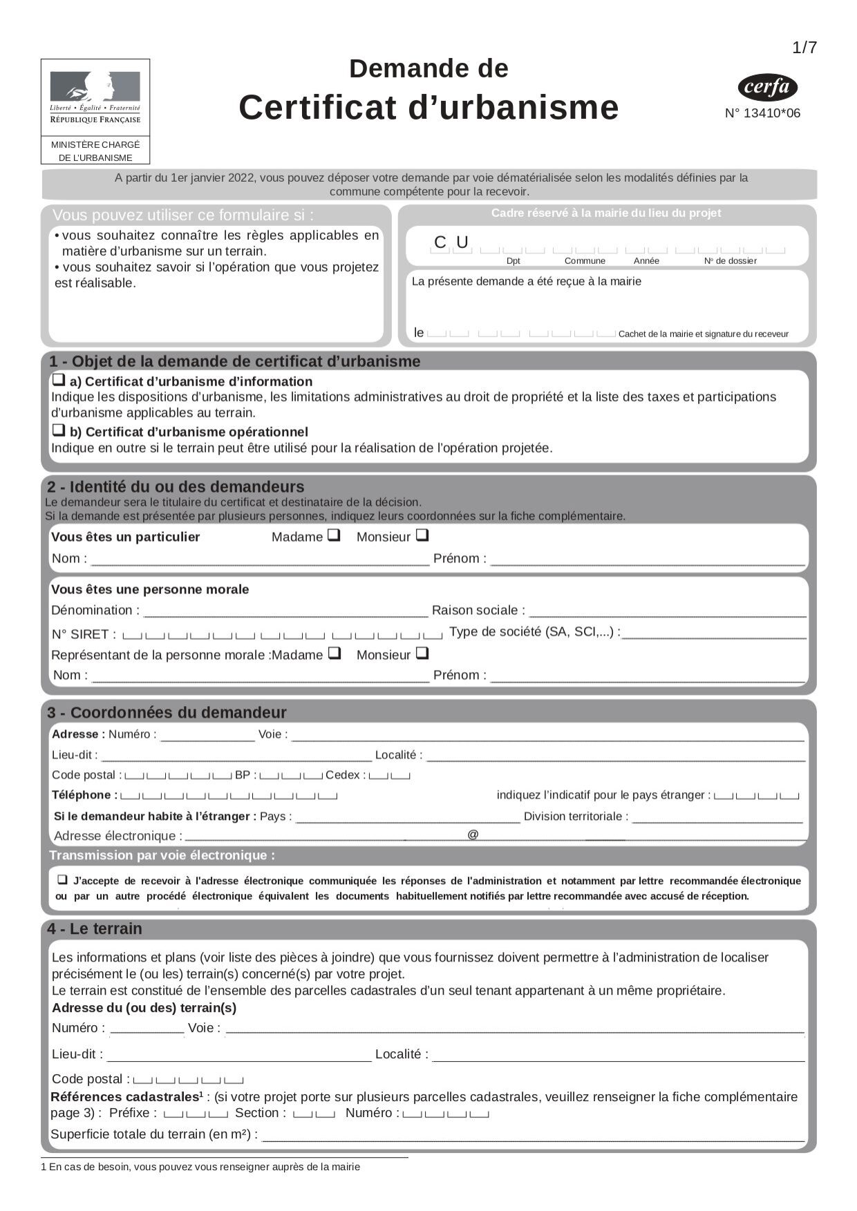 Certificat d'urbanisme